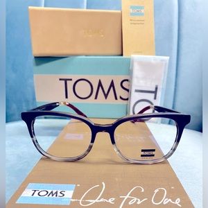 Brand New TOMS Black Grey Crystal BUTLER Eyeglasses RX